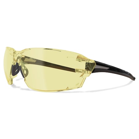 Edge Eyewear Nevosa Safety Eyewear, Black Frame, Yellow Lenses XV412